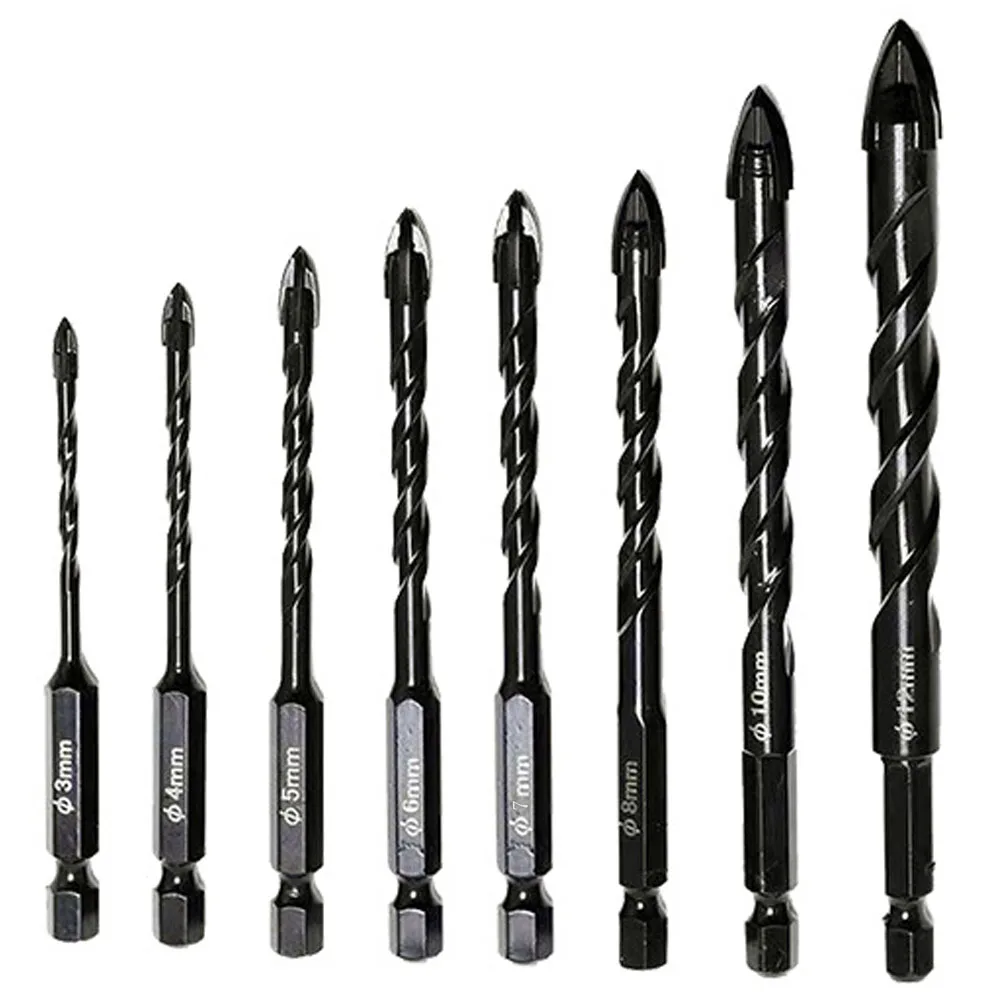1 Sets high quality cross drill bits for Concrete Ceramic Tile Glass Plastic Wood Brick Wall Hex Shank Hard Alloy