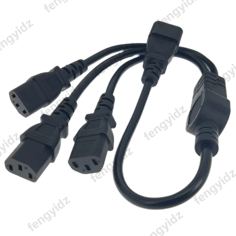 Power cable extension IEC 320 C14 Male Plug to 3 ways C13 Female Y Type Splitter Power Cord , C14 to 3 ways C13, 250V10A 60cm*