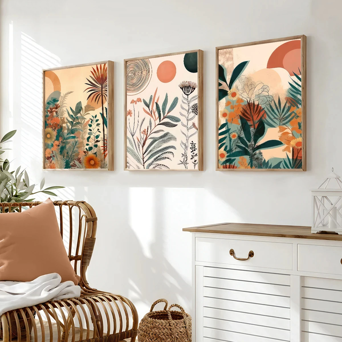 

Богемный цветочный настенный художественный картина маслом средневековый минималистический Пейзаж Плакат с принтом Современная гостиная домашний декор картины