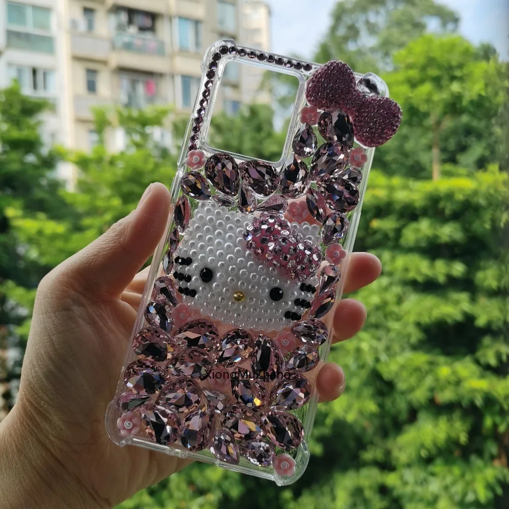 Милый розовый чехол для телефона с бантиком Hello Kitty для Motorola Moto G57 G67 Power G64 G62 G60 G54 G53 G34 G32 G15 G14 G13 G85 G84 G82 G72