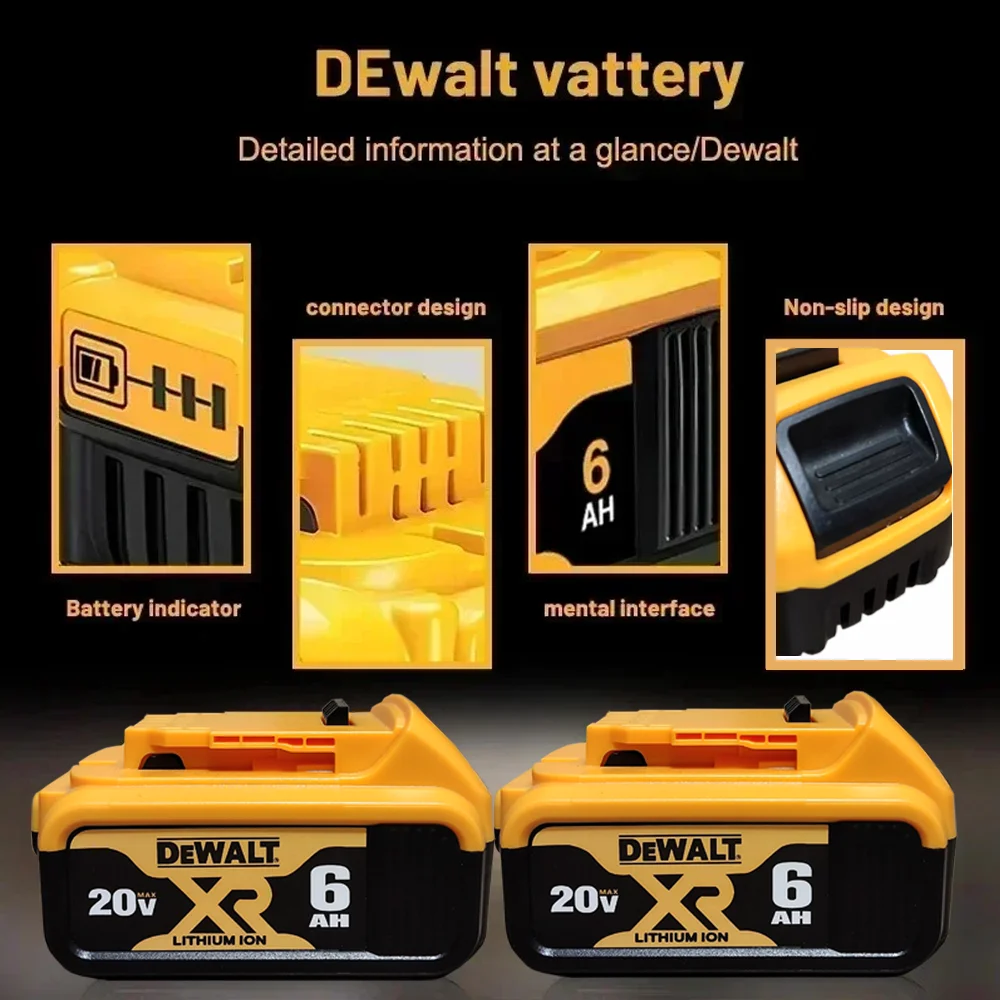 بطارية ديوالت الأصلية 20 فولت 3AH 6Ah 9Ah لبطارية DCB182 DCB200 DCB606 DCD805 ديوالت أدوات كهربائية ديوالت