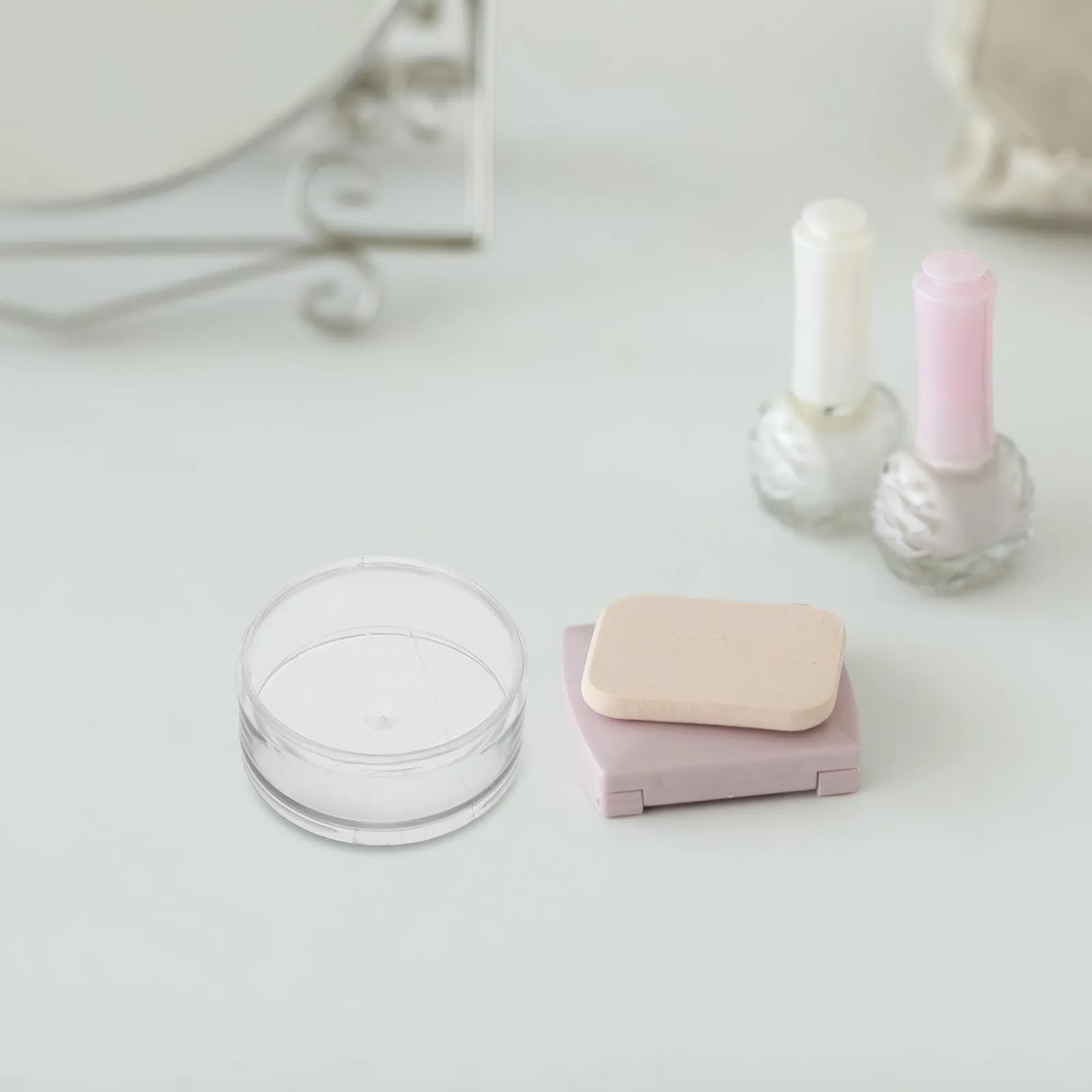 

Connected High Transparency Plastic Round Bottle Jewelry Storage Organizer Small Clear Storage Box for Craft Parts Home Shop Use