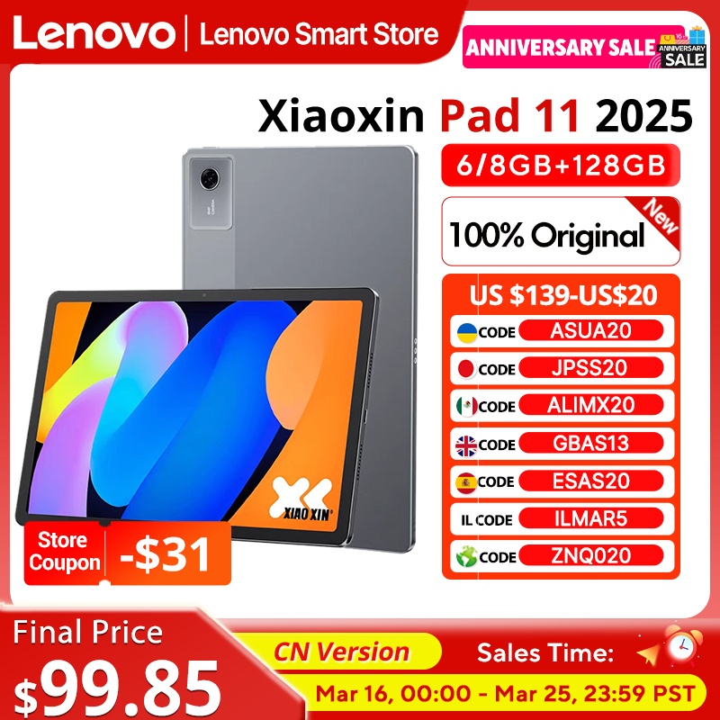  Original Lenovo Xiaoxin Pad 11 2025 Tablet MediaTek Dimensity CN Version 6300 11" 2.5K Screen 7040mAh WIFI Android Tab PC Pad 