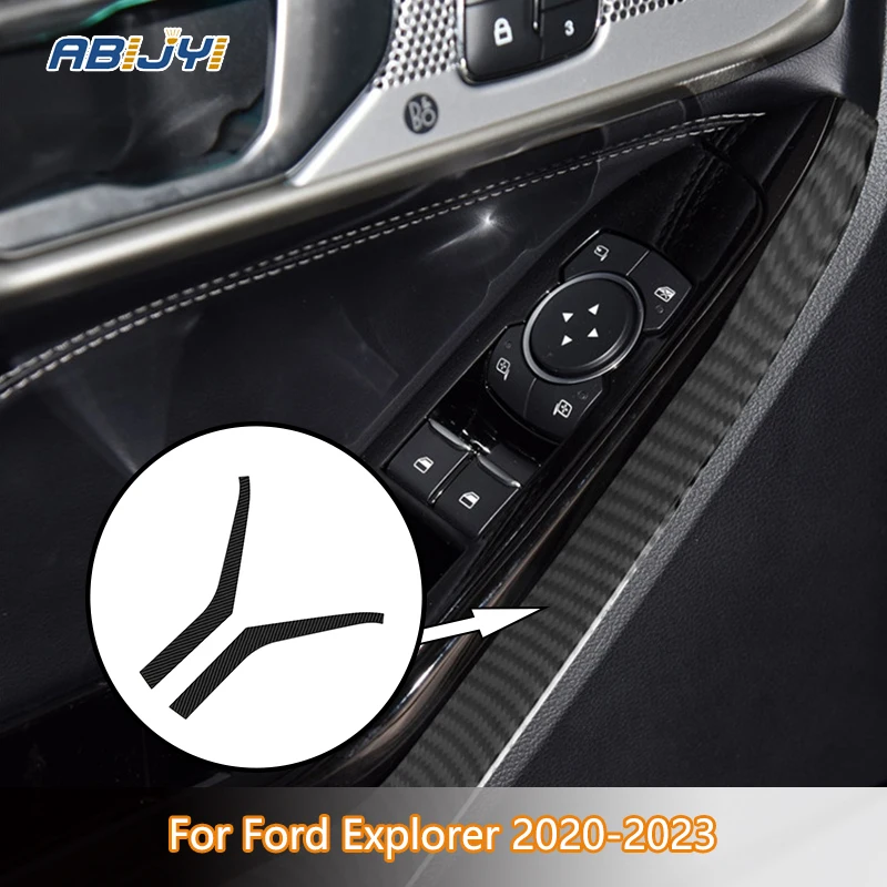 

Front Left Right Door Frames Carbon Fiber Interior Stickers Fits both Horizontal & Vertical Screens For Ford Explorer 2020-2023