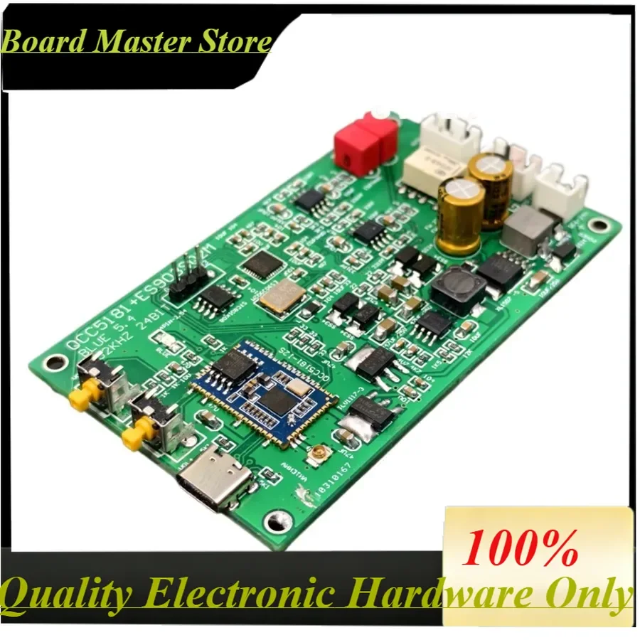 BoMaSBluetooth 5.4 QCC5181+ ES9039 DAC Lossless Receiver Module With Volume Button Antenna 24bit 192K LDAC APTX HD DC6V-24V