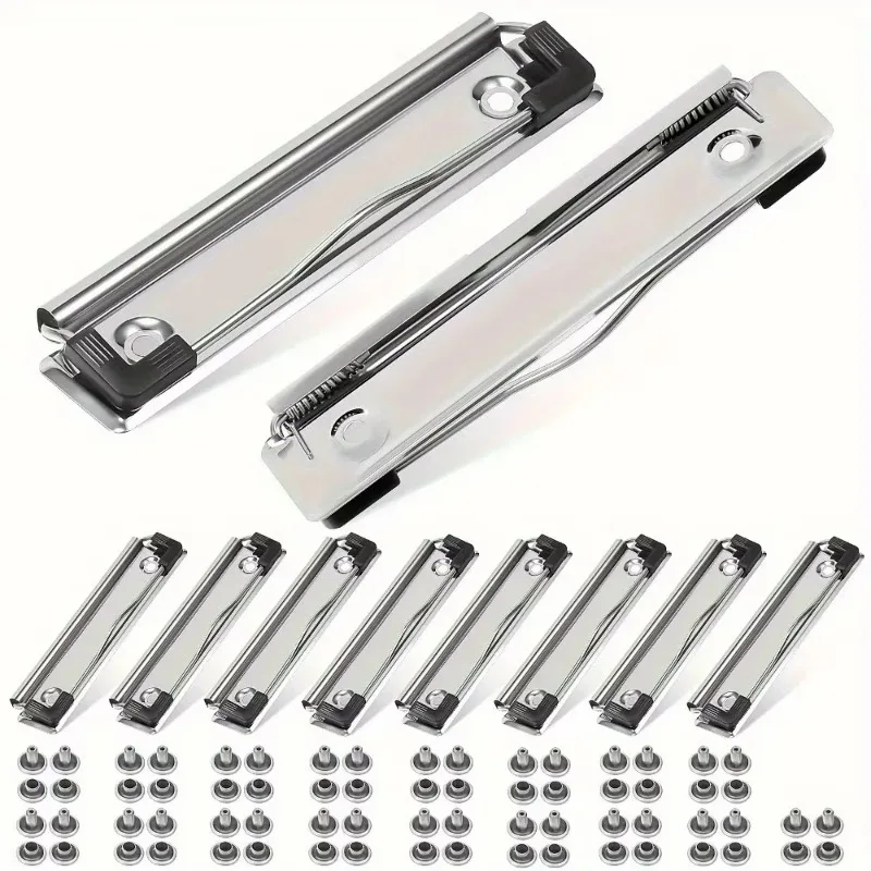 10Pcs File Folder Document Board Clips Clamps White Metal Scissors Clipboard Holder Mountable Office Mini Binder