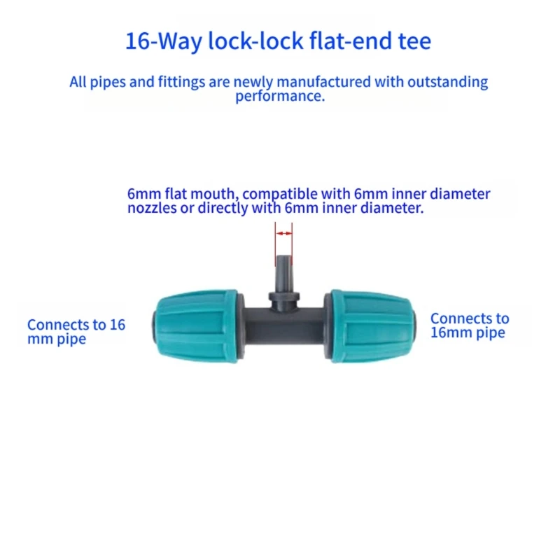 Pack of 10 16mm to 4/7 Barbed T Shaped Irrigation Fittings for Garden Watering 