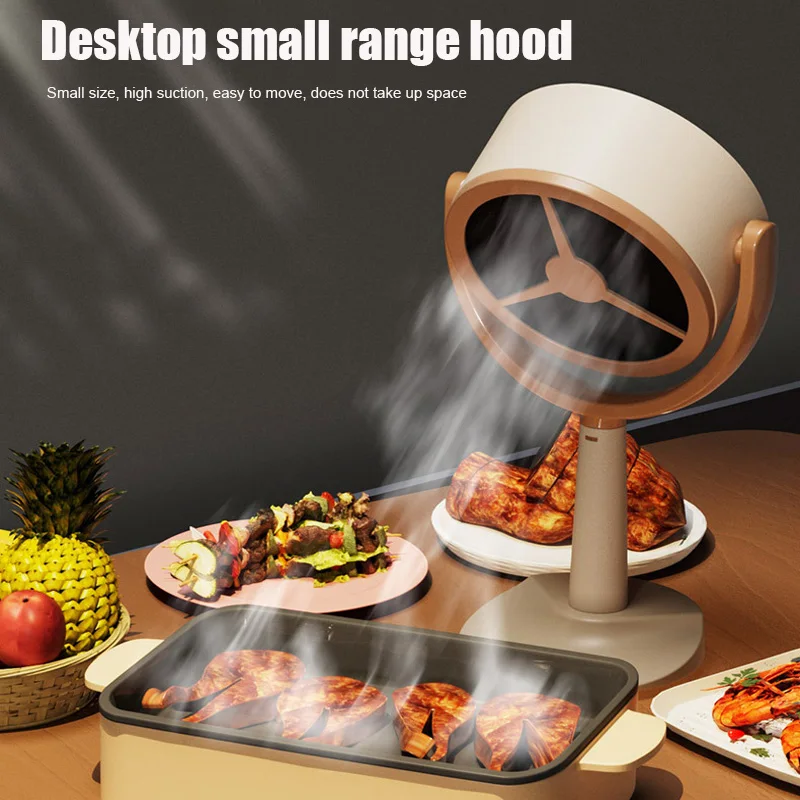 Portable Desktop Range Hood Large Suction Angel Adjustable USB Rechargeable Mini Exhaust Fan For Household Restaurant Dorm Use