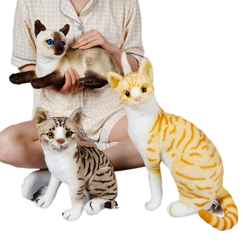 Simulation Cat Stuffed Soft Lying&Standing Animal Chinese Li Hua/Orange/Siamese Cat Birthday Present