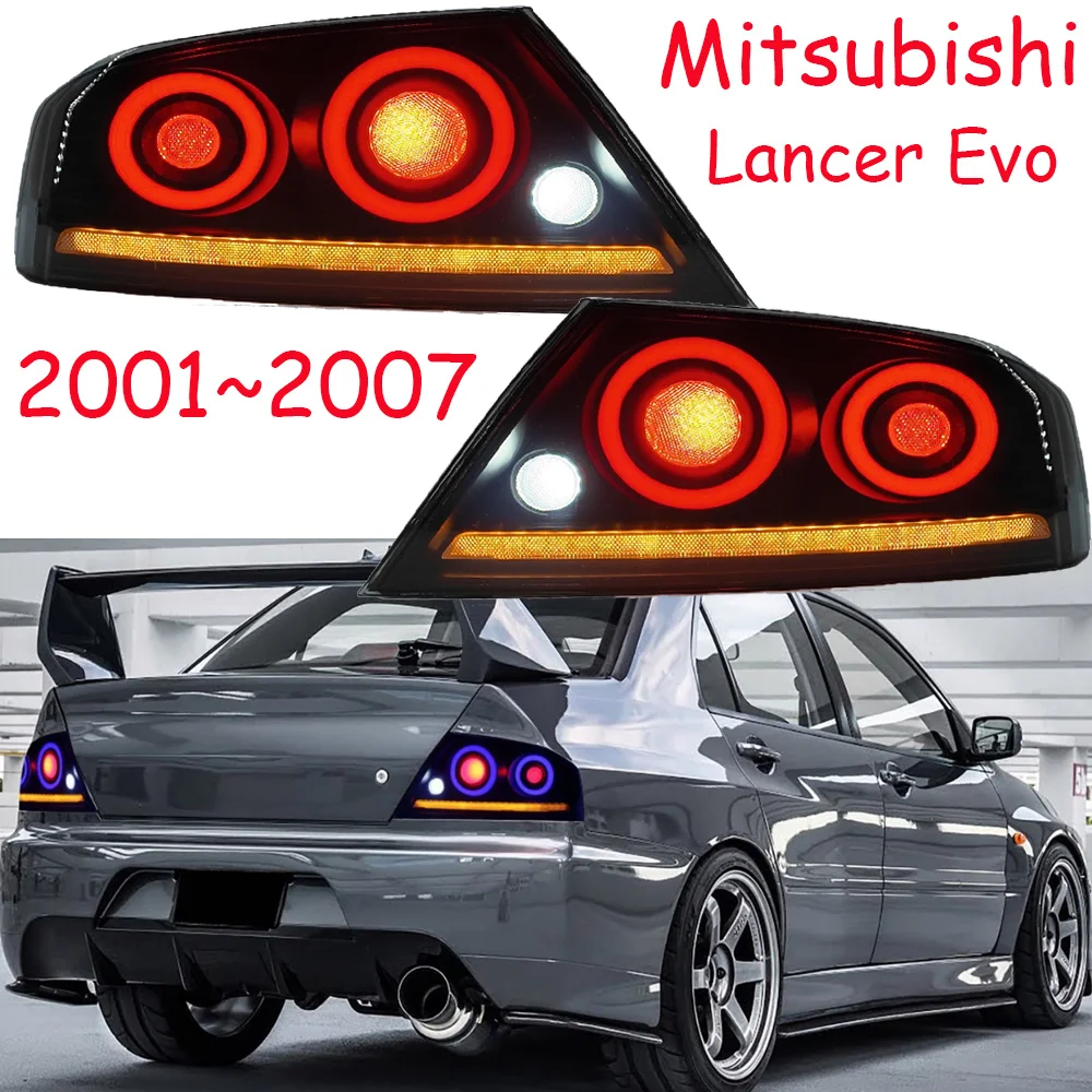 Luz trasera de parachoques de coche con vídeo para mitsubishi lancer EVO, luz trasera 2001 ~ 2007y, accesorios para automóviles, lámpara trasera lancer