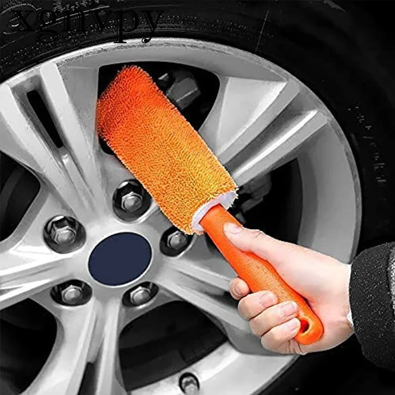 xgnvpy Tire brush Fiber car wheel brush twist braid cloth wipe car cleaning supplies make cleaning easier