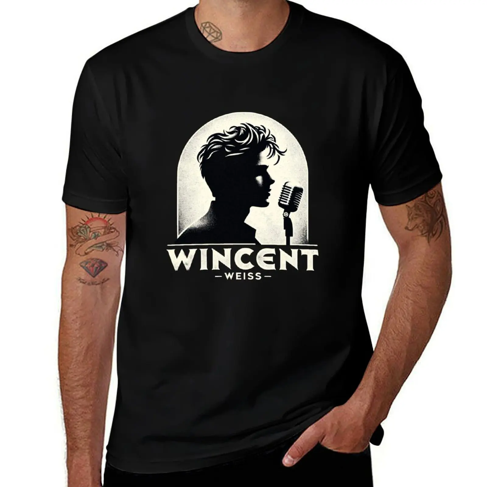 Wincent Weiss Retro Style (on black) T-Shirt Trendy Pattern for Men T-Shirt