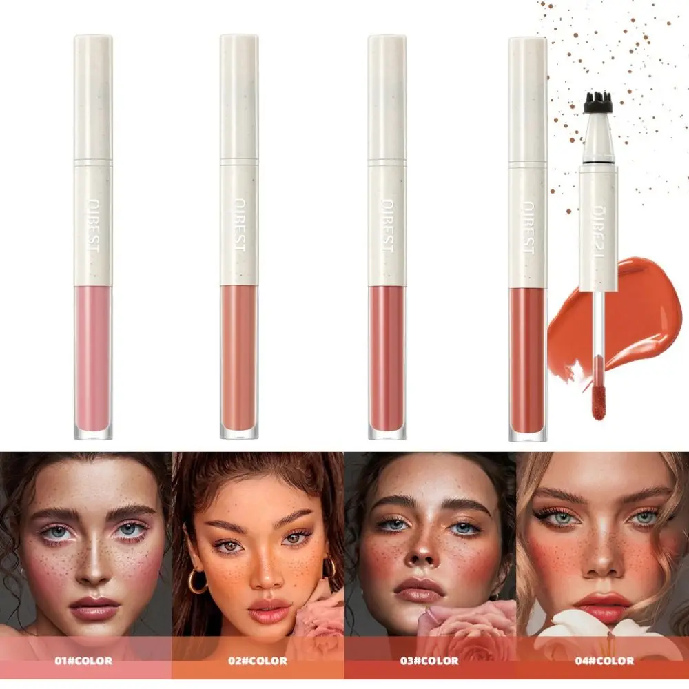 

2-in-1 Dual-Ended Freckle &Blush Stick Sweatproof Waterproof Fake Freckles Pen Long Lasting Lifelike Stamp Freckle Blush Pen