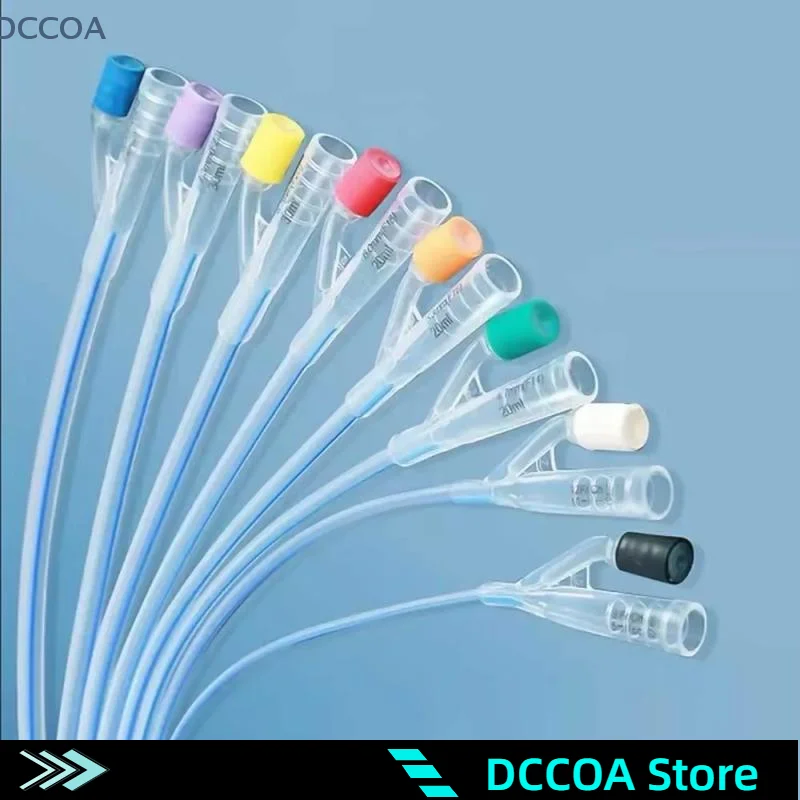 1 Piece 2 Way 3 Way Urinary Catheters Disposable Medical Silicone Foley Catheter Flushing Tube Teaching Consumables