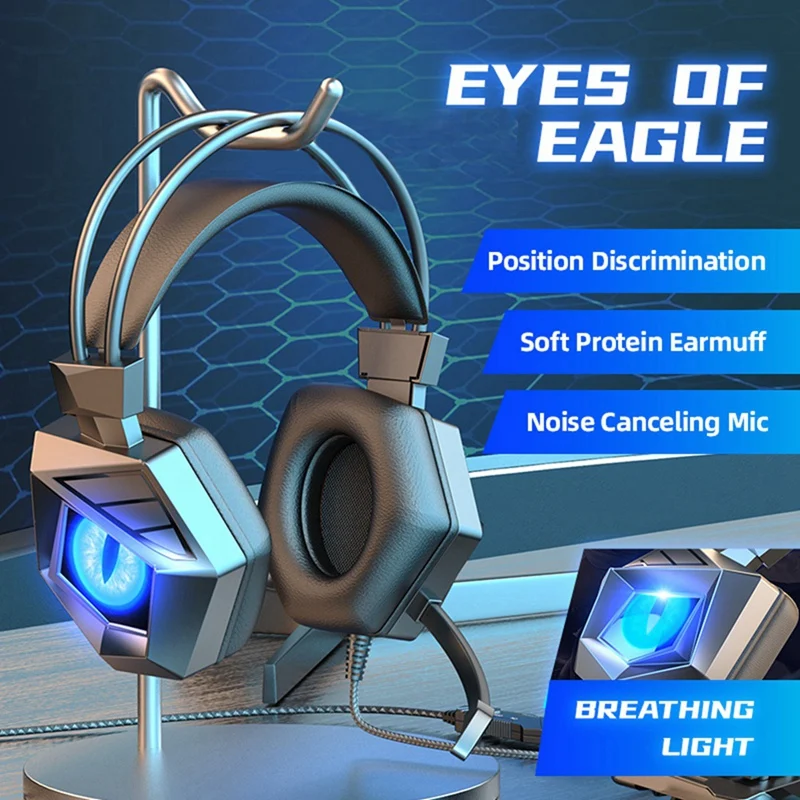 Проводная игровая гарнитура с микрофоном для PS4 PS5 Switch, наушники для ПК, компьютера, ноутбука