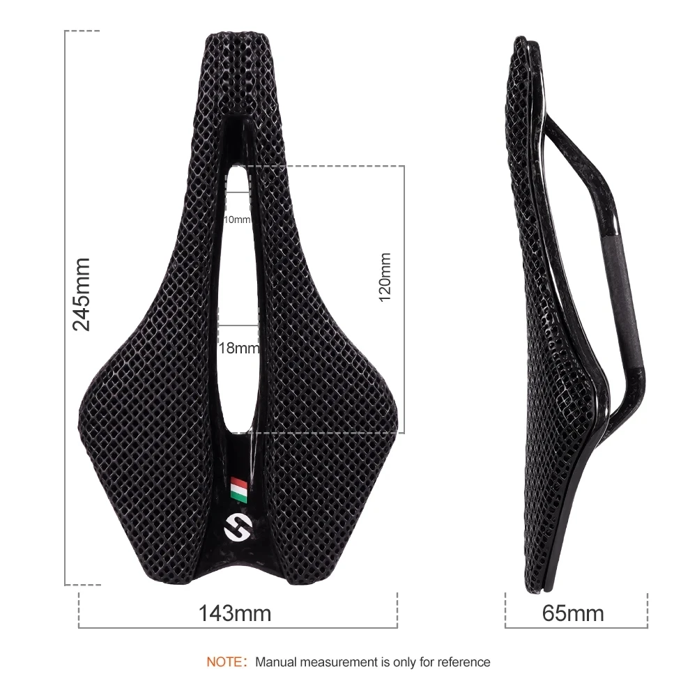 TOSEEK 143C 3D Printed Bicycle Saddle Carbon Fiber Ultralight Hollow Comfortable Breathable MTB/Road Bike Cycling Seat Parts