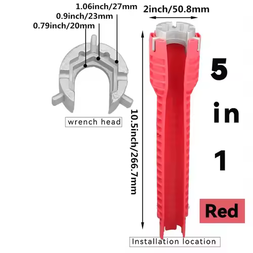 8 In 1 Flume Wrench Anti-slip Kitchen Sink Repair Tools Bathroom Faucet Assembly Key Plumbing Installation Wrench - Image 9