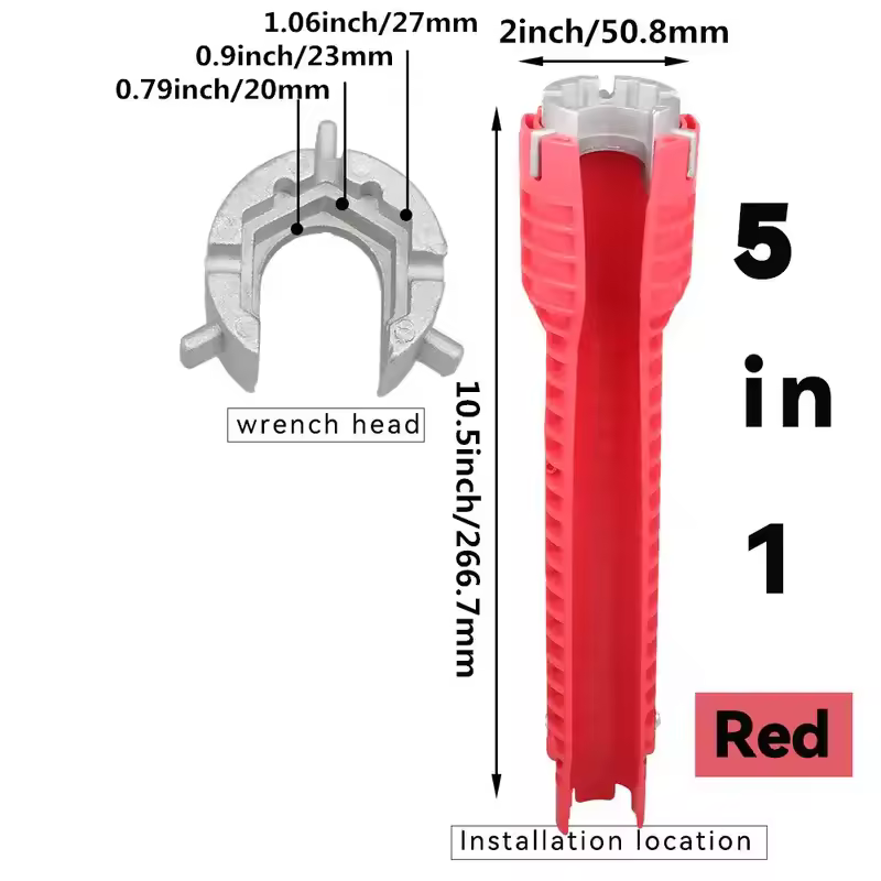 8 In 1 Flume Wrench Anti-slip Kitchen Sink Repair Tools Bathroom Faucet Assembly Key Plumbing Installation Wrench - Image 9