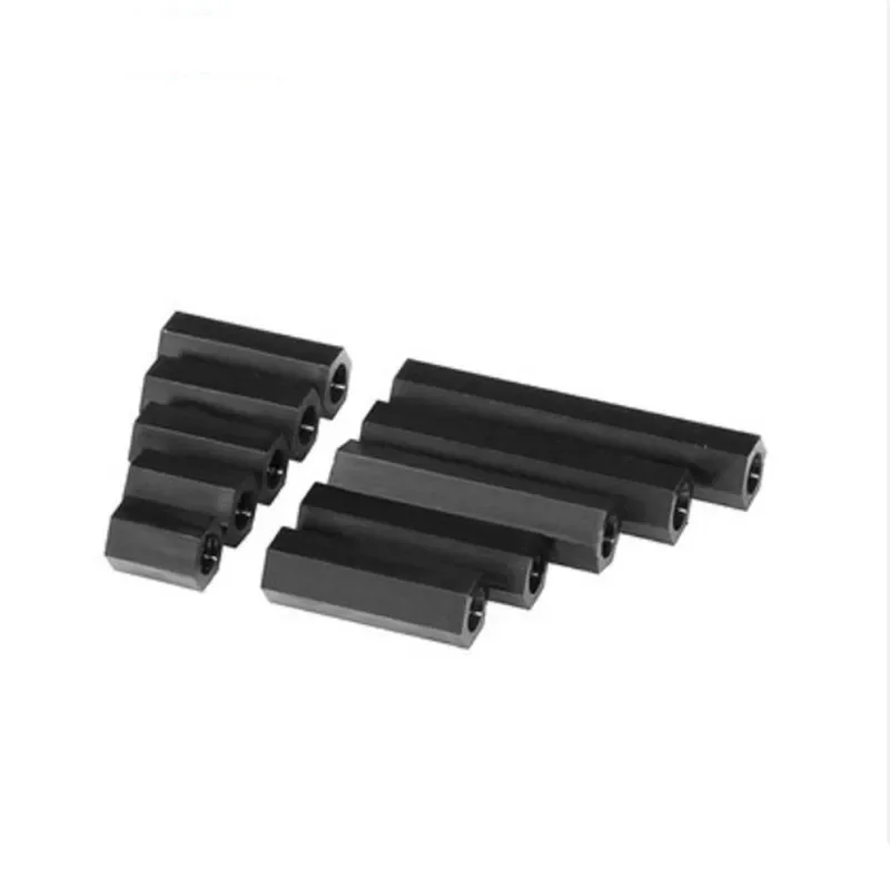 500-1000PCS Black Nylon Hex Female-Female PCB Standoff Pillar M2 M2.5 M3 M4 Threaded Plastic Spacer Mount Support For PCB Board