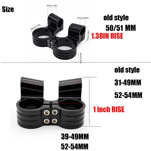 Imagen 2 del producto 33 35 36 37 41 43 45 46 47 48 50 51 52 53mm 7/8 ""Universal CNC motocicleta 1"" manillar elevado Clip en abrazaderas de cabezales