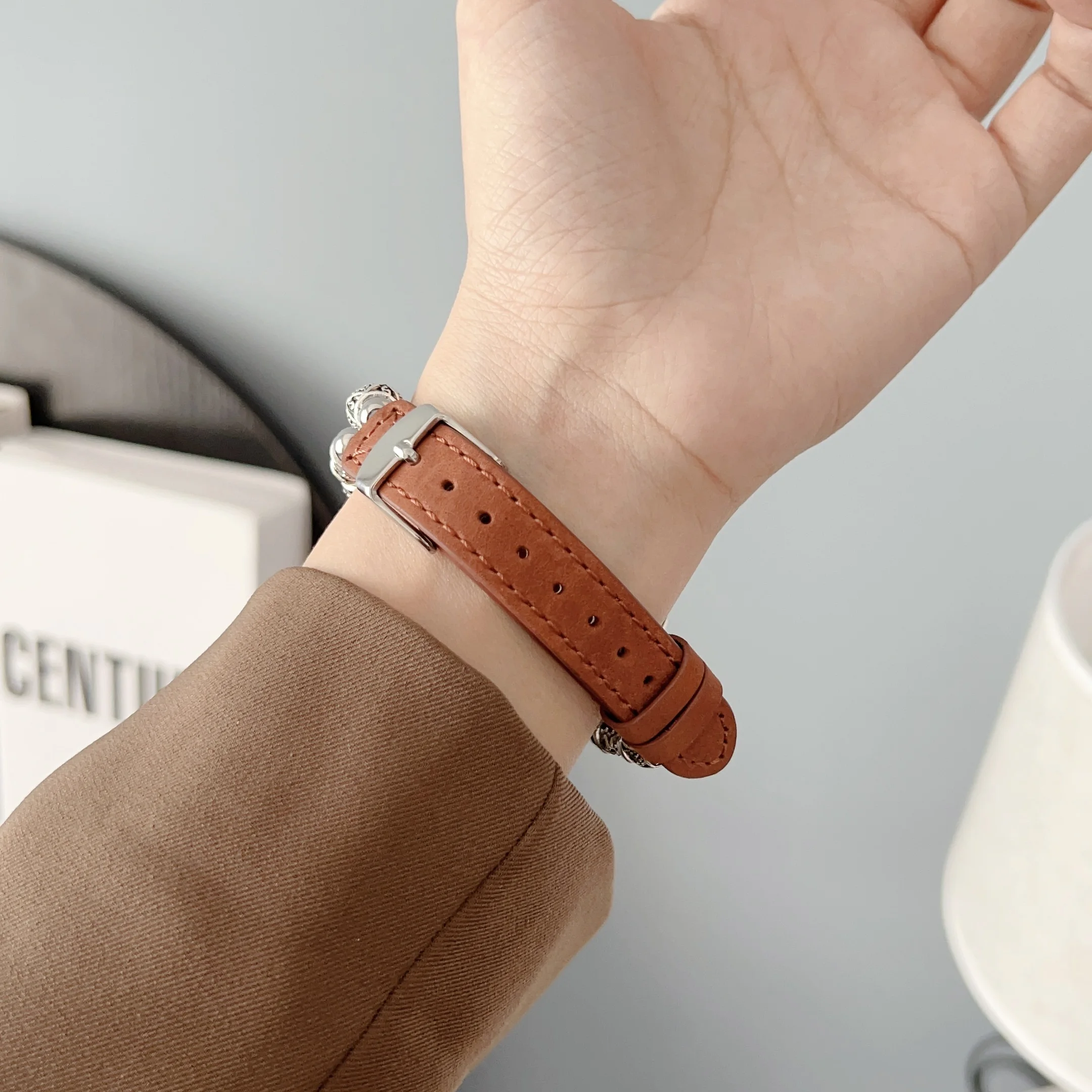 Ремешок для Apple watch, браслет, цепочка для Iwatch87654SE321, модный Тибетский бисерный эластичный кожаный ремешок для Iwtach Ultra