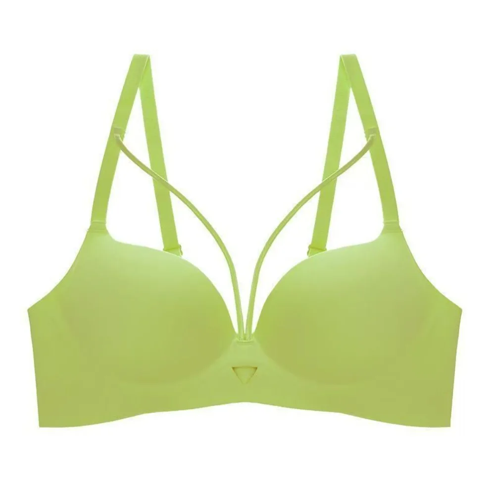 

Fashion 3/4 Cup Push-up Bra Women Leopard Deep V Seamless Underwear Gathered Breasts Lingerie Wireless Deep V Bra Gifts