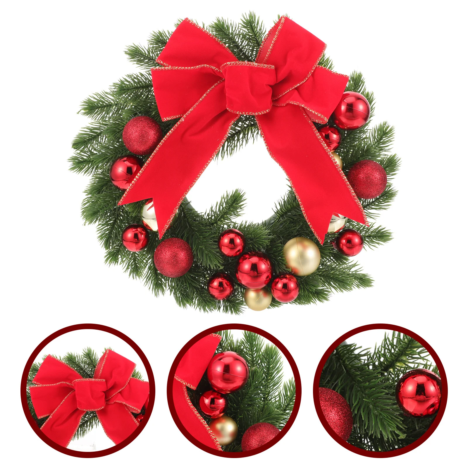 

Xmas Wreath Hanging Decoration Artificial Christmas Garland for Front Door Wall Porch DIY Craft Holiday Scene Decor Festive Home