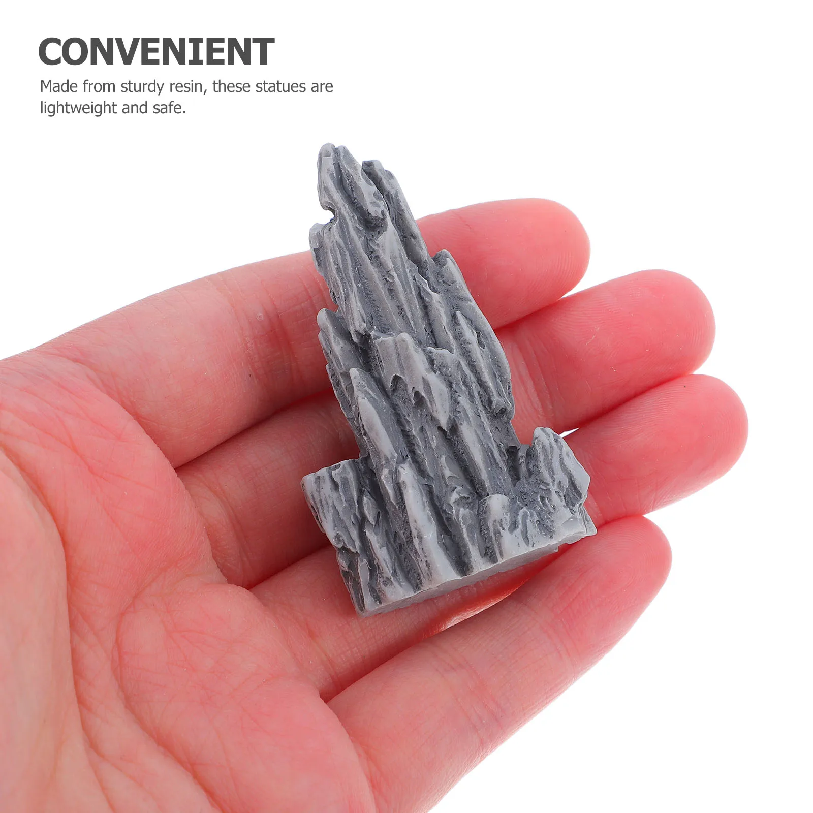 

4pcs Micro Landscape Bonsai Ornaments Resin Rockery Decoration Miniature Artificial Mountain Diy Landscaping Accessories Fish