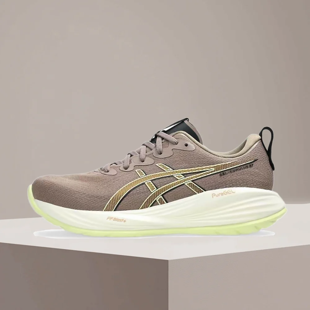 Кроссовки для бега и тренировок ASICS Gel-Cumulus 27 Low-Top, серо-коричневые, комфортные, нескользящие, для мужчин, модель 1011B960-020