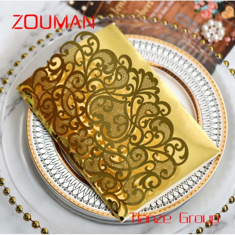 Custom , Joytop Custom Printing Golden Glitter Bride And Groom 3D Up Card Laser Cut Wedding Invitation Card Luxury