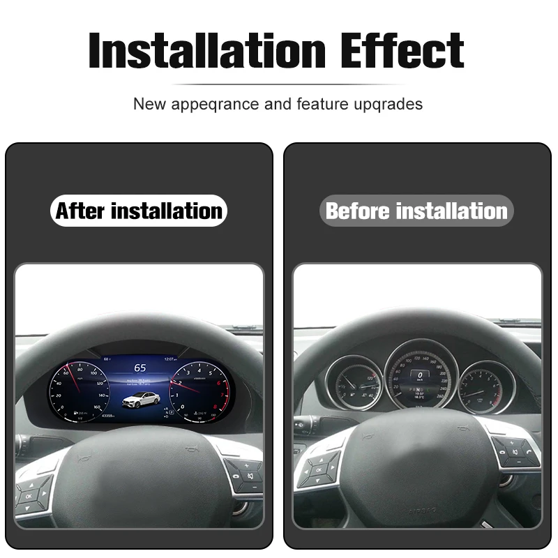 ClusterFor مرسيدس بنز C200L C/GLC W205/W253 لوحة القيادة عداد السرعة LCD لوحة أدوات أداة رقمية 7UI #3