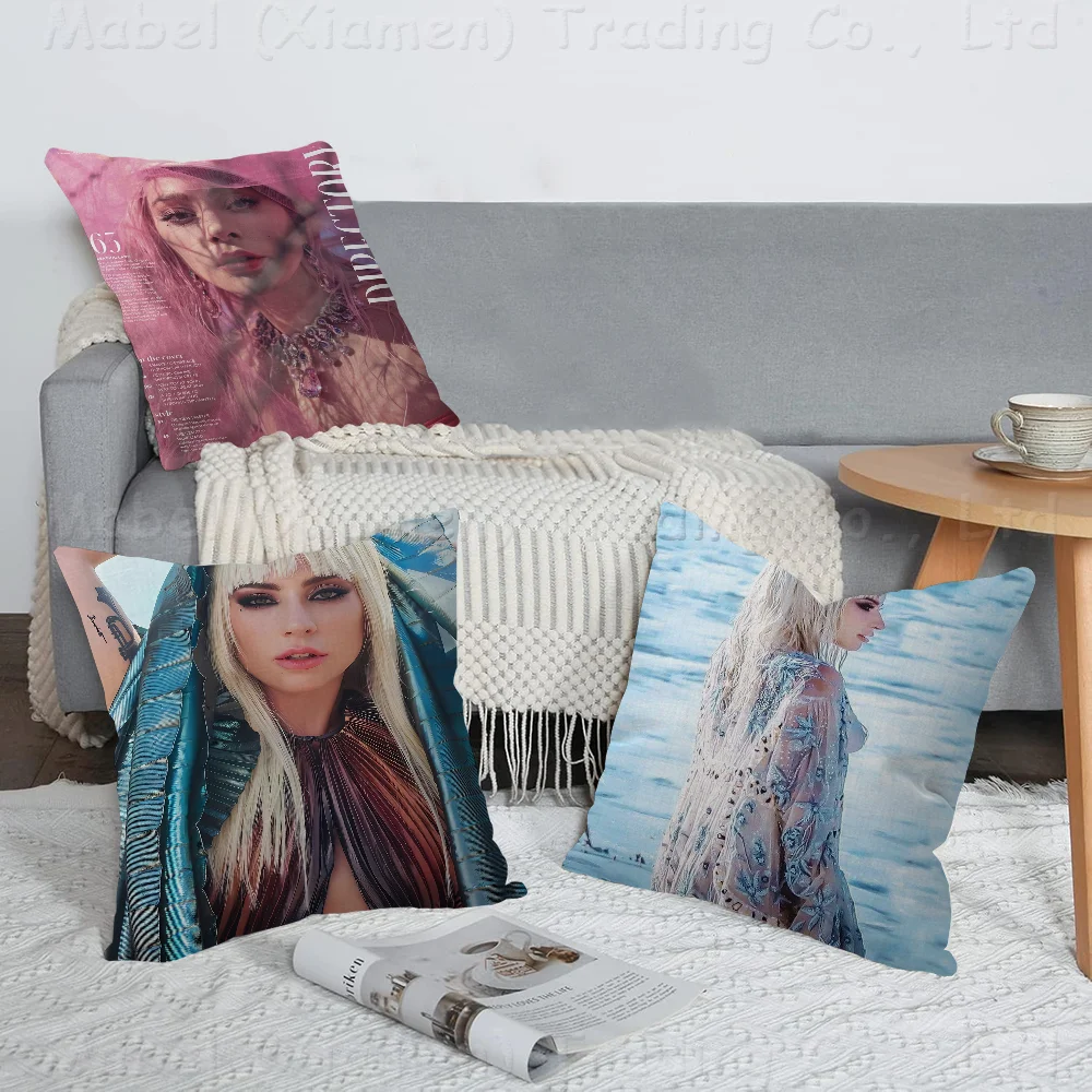 L-Lady G-Gaga Singer Stitch Lucky Dragon Pillow Cover Sofa Cushion Cover Home Room Decoration Children Gift