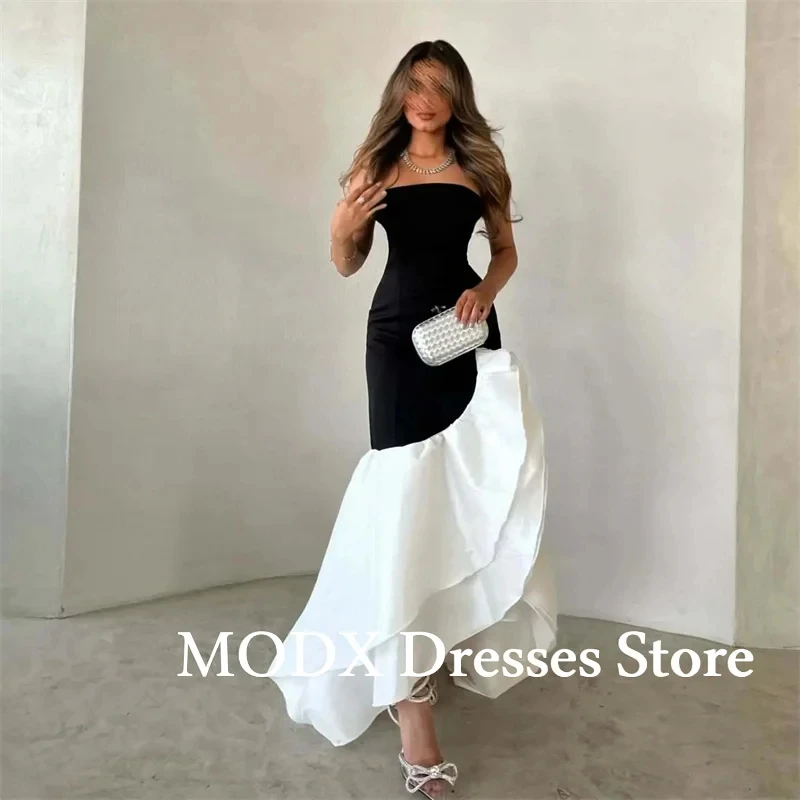 ชุดราตรีผ้าซาตินสีตัดกันสไตล์อาหรับ แบบไม่สมมาตร  ชุดออกงานสำหรับผู้หญิง  ชุดราตรีงานเลี้ยง  ชุดเดรสสำหรับคนดัง  ชุดงาน Quinceanera