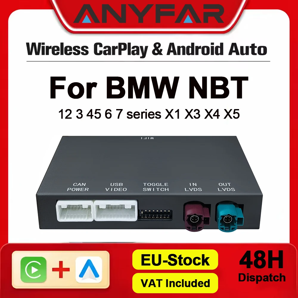 ANYFAR Kabelloses CarPlay Android Auto für Mini R55 R56 R57 R58 R60 R61 F54 F55 F56 Clubman Countryman Cooper John Cooper Modul