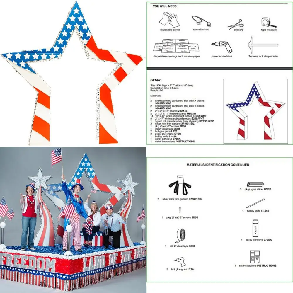 

Anderson's Grand Star Arch Kit for 4th of July Parade Trailer Patriotic Decorations