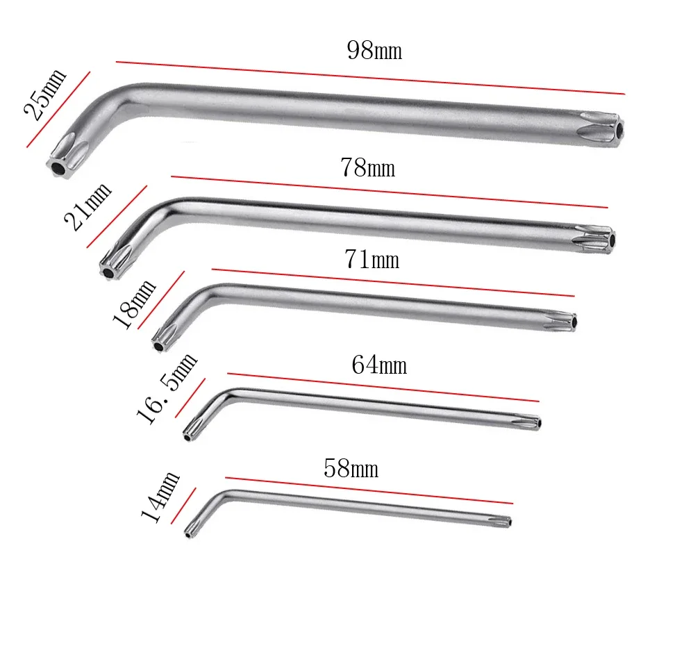 Destornilladores Torx de tornillo giratorio T30/T20/T25/T10/T15 2 vías 2 unids/set llave inglesa de tamaño pequeño aleación de acero doble cabeza