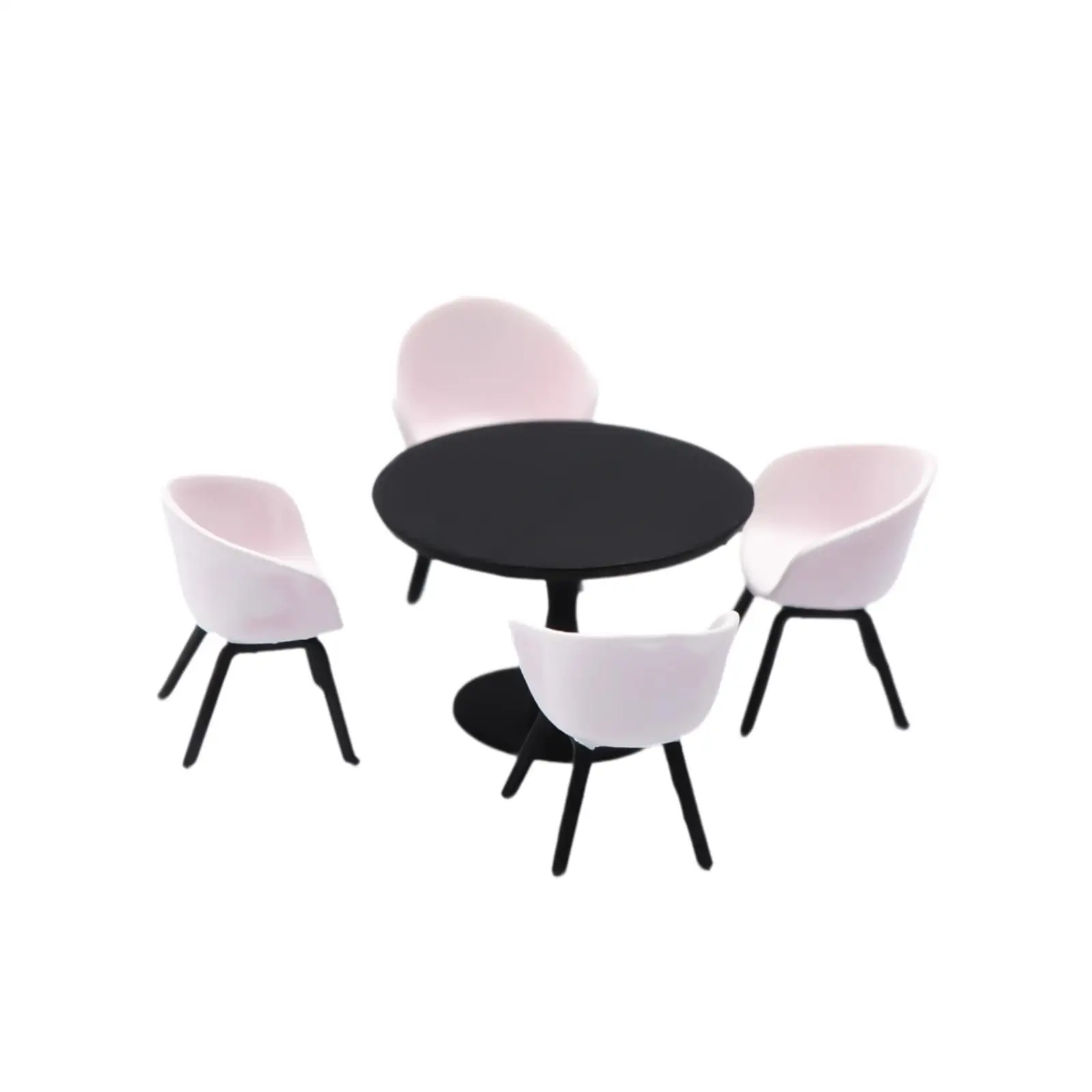 Realistic Dollhouse Dining Table Set Resin Material 5 Piece Collection for 1 12 Scale Model Room Design