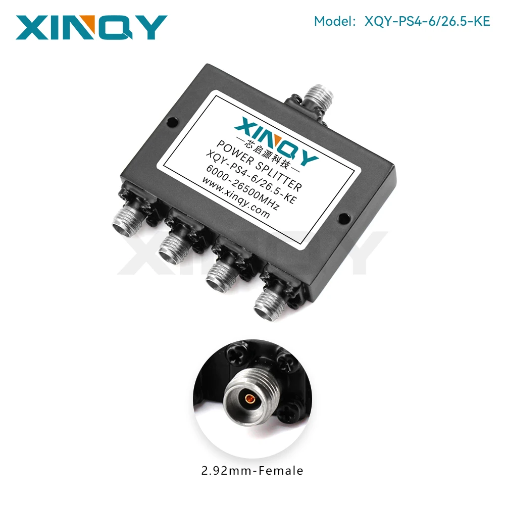 XINQY 2.92mm Female Microstrip Power Divider, 6-26.5GHz Power Splitter, 1-to-4, Test Grade