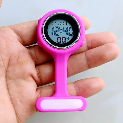 Glitter Akryl Sjukhus Akryl Hjärta Stetoskop Härlig Sjuksköterska Läkare Alligatorklämma Fickur Medicinsk Hängklocka Gåva 8 best sales bröstvakt för sjuksköterskor - №7