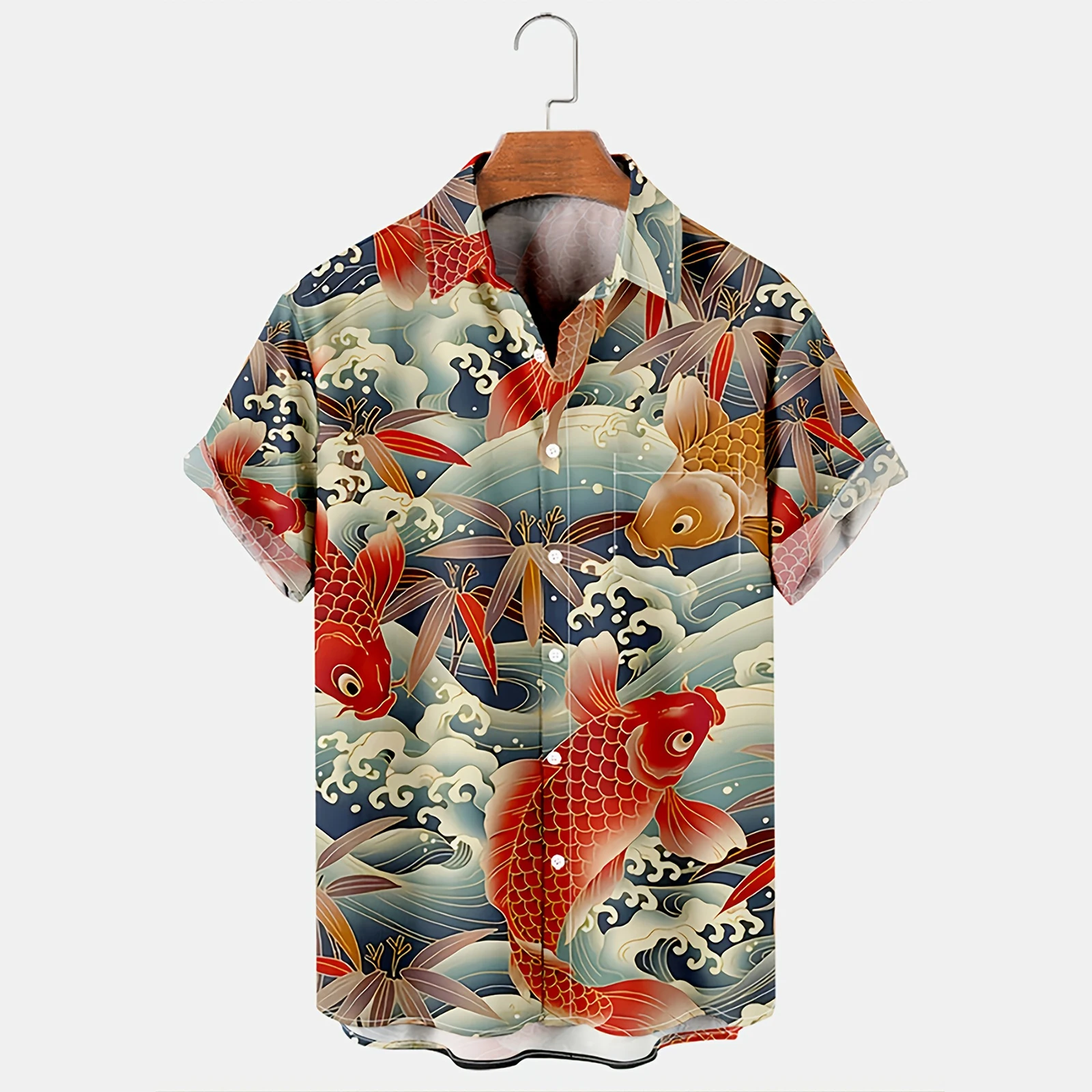 

CLOOCL Men's Casual Ukiyo-E Short Sleeve Shirt 3D Print Male Clothes Hawaiian Blouse Tops for Summer Daily Wear