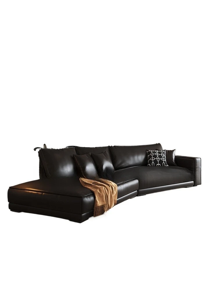 

Minimalist, leather sofa, retro style combination corner