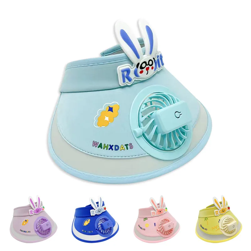 New children's sun hat with charging fan, summer sun hat, fashionable and casual sun hat for girls, empty top