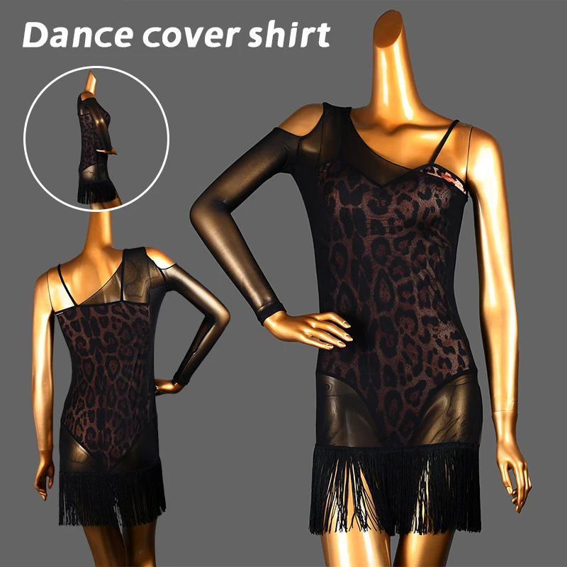 

Women Fringe Latin Dance Cover Fashion Perspective Mesh Tassel Latin Dance Cover Samba Tango Stage Performance Practice Costume