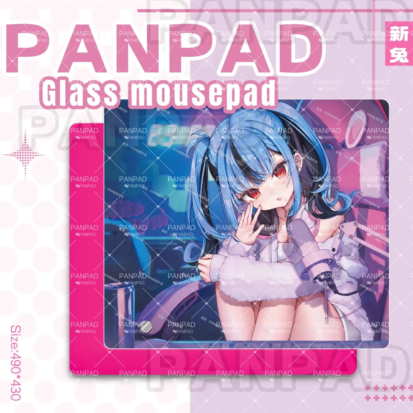 Mifuny novo coelho mouse pad de vidro anime ultra-fino personalizado fotovoltaico atualizado suave personalizado fps esports tapete de mesa teclado de jogos presente