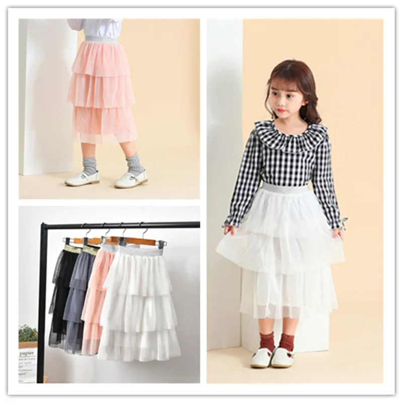 Girls Skirt Chiffon Layered Skirt Summer White Princess Skirt for Girls Teenage Girls Clothes Skirts for Girls Children 10 Year