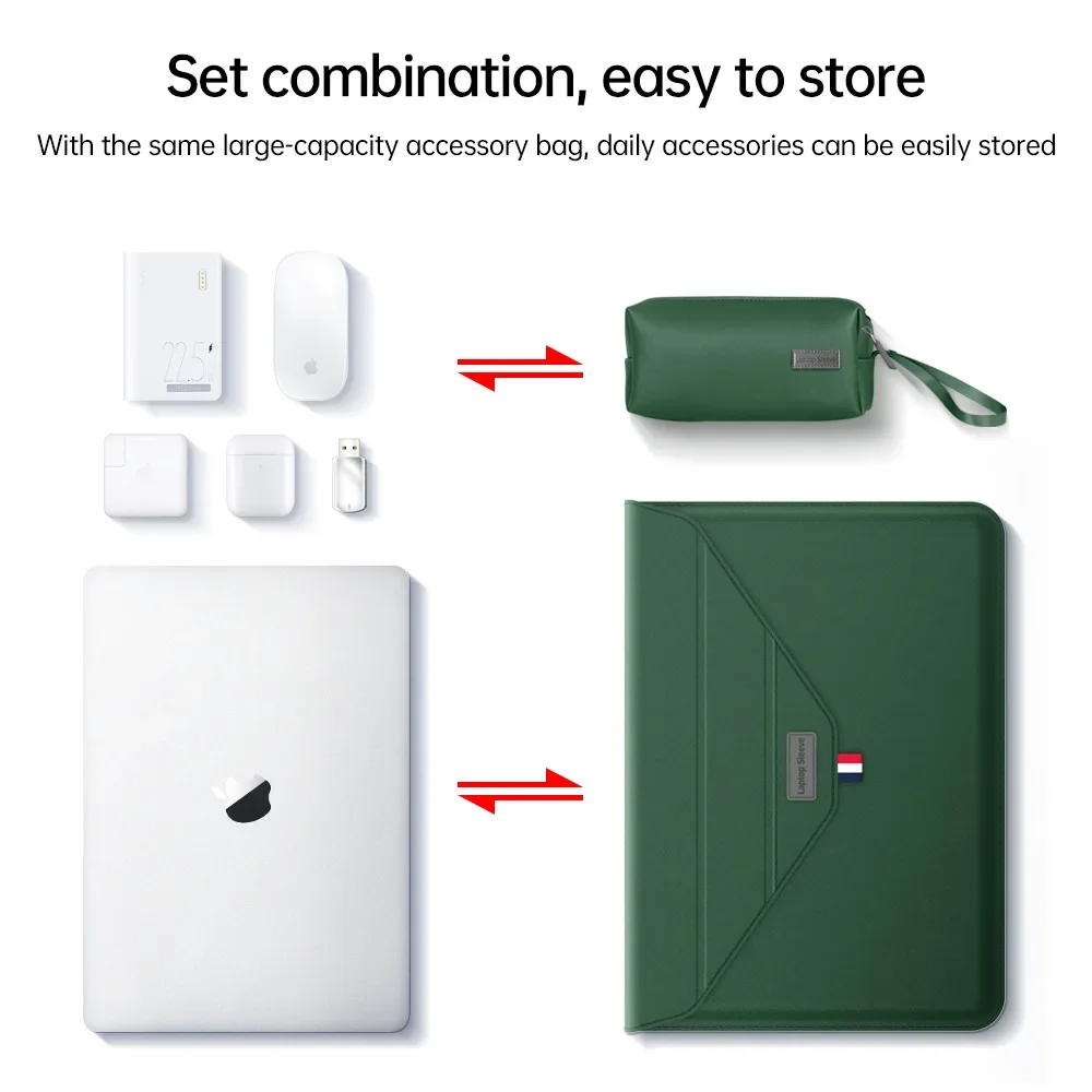 Laptop Sleeve Case for MacBook 2024 M3 Air 15 Case Model A3114 M2 13 14 15.3 16 Inch Mouse Pad Envelope with Cable Storage Bag