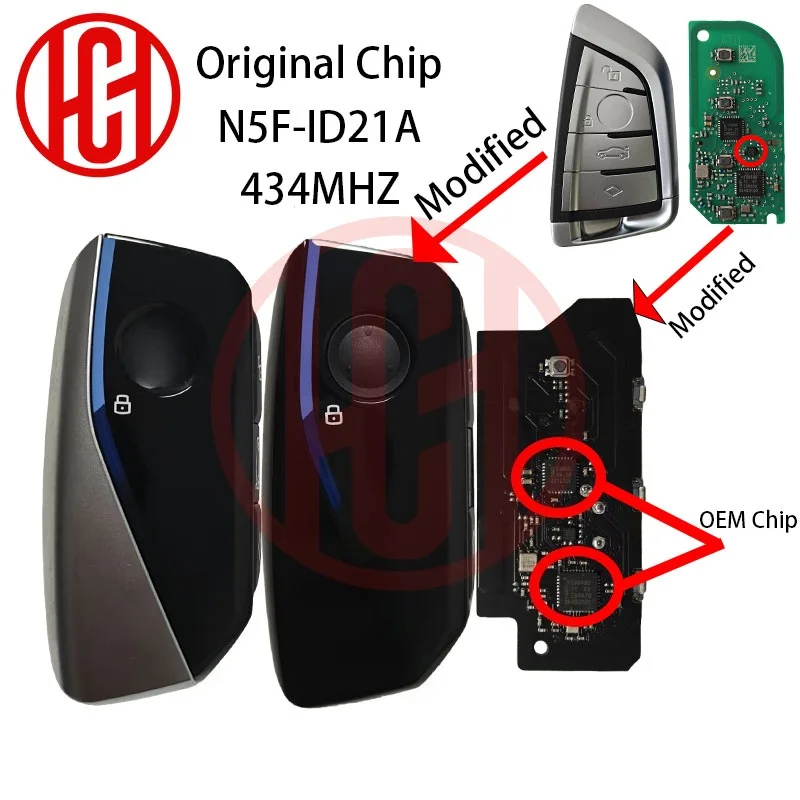 Modified Car Key ID49 NCF795xV 434MHZ Original Chip N5F-ID21A For BMW 3 5 6 7 X3 X5 X7 G01 G02 G08 G30 G31 G32 G38 4 Buttons