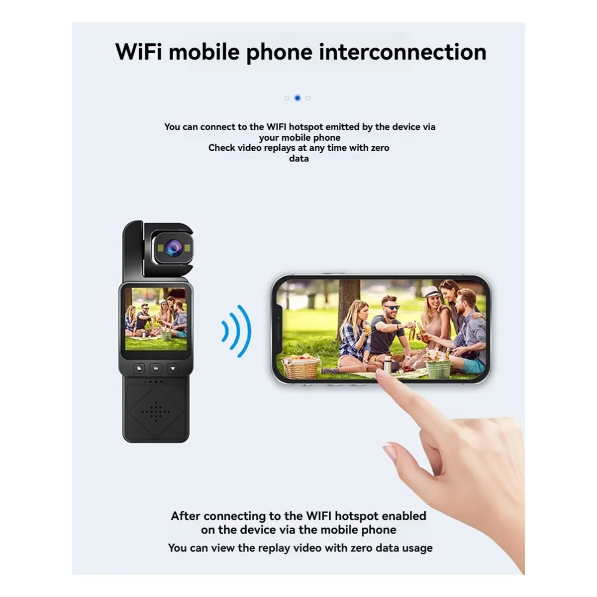 

Punctual- 1080P HD Mini Action Camera WIFI IP65 360 °Lens Sports Anti Shake Corder Chest Worn Video Cycling Recorder 16G