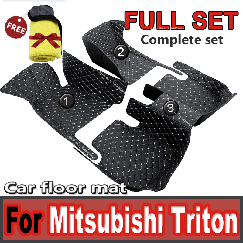 Car Mats Full Set For Mitsubishi Triton L200 Sportero Hunter Strakar KA 2005~2014 Waterproof Floor Mat Car Accessories Interior