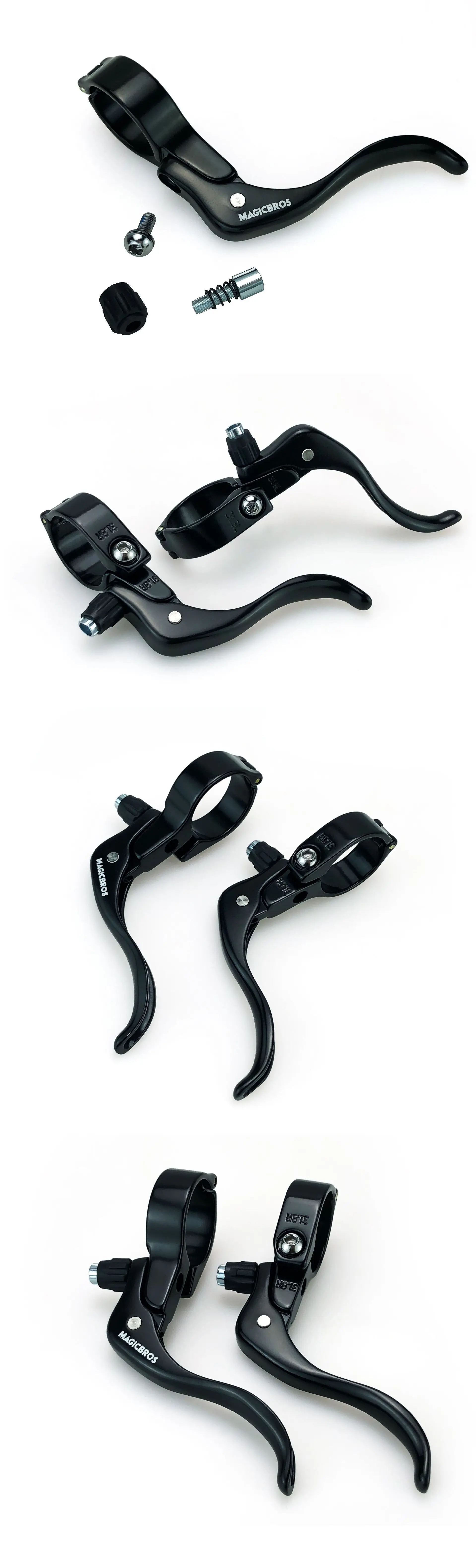 MAGICBROS Fahrradbremshebel 22,2/31,8 mm für MTB/Rennrad/Fixie-Fahrrad, ergonomischer Dual-Control-Fahrradlenker, Fahrradzubehör – Detail 3